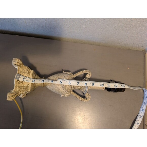 Berman Vintage Ornate Urn Table Lamp Crackle Glaze Resin 14" Neoclassical - Picture 3 of 12